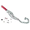 Custom Stainless Steel Exhaust for Pocket Bike (type 2) - Red, Pocket Bike Spare Parts