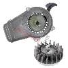 Quick Start Recoil Starter + Flywheel for Pocket Bike, Pocket Bike Spare Parts