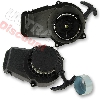 Stock Poket Bike aluminium recoil starter with gear - Graphite Black, Pocket Bike Spare Parts