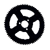 72 Tooth Reinforced Rear Sprocket (small pitch) Type 1, ZPF Pocket Bike Racing Parts