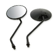 Pair of mirrors BLACK for Spare Bubbly Skyteam (Black edition Ø10)