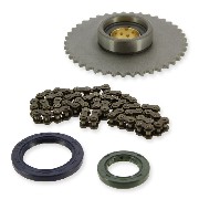 Set starter gear and chain for Skyteam engines 50cc