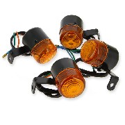 4 x Custom Front - Rear Turn Signal for Dax 50cc and 125cc (black)