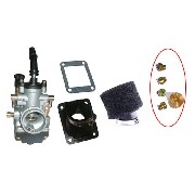 19mm Carburetor + Jets + Black Air Filter for Pocket Bike Polini 911