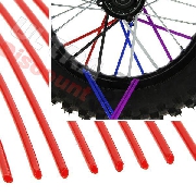 Spokes skins for dirt bike (12 pcs) - RED