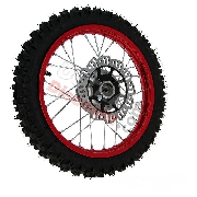 14'' Front Wheel for Dirt Bike AGB27 (10mm Tread Lug) - Red