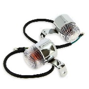 Pair of Custom Front - Rear Turn Signals for Dax 50cc and 125cc White