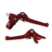 Pair of Aluminum Levers for Dirt Bike - Red