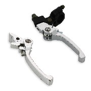 Pair of UD Racing Aluminum Levers for Dirt Bike - Alu-Black