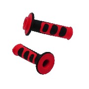 Non-Slip Handlebar Grip for Dirt Bikes - Red-Black