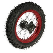 Full 12'' Rear Wheel for Dirt Bike AGB29 - Red