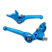 Pair of Aluminum Levers for Dirt Bike Blue (type3)