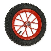 Complete front wheel for Cross Pocket Bike (8'' red)