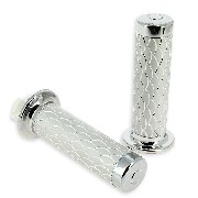 Handlebar Grips - Scale Style - Silver