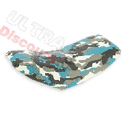 Saddle for pocket ATV style camouflage blue