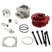 Head Kit 53cc - 4 transfer ports - 12mm axle (type C) - Red