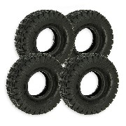 Set of 4 Tires 3.00-4 with Tread Lugs for ATV Pocket Quad