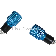 Custom Handlebar End Plugs (type 6) - Blue