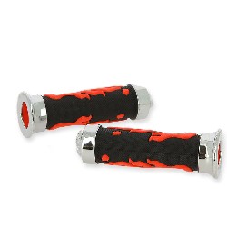 Non-Slip Handlebar Grip Flame - Red-Black Type 3 Pocket Cross