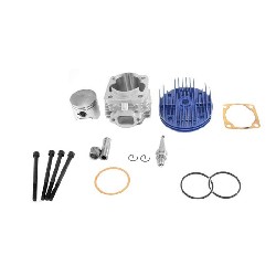 Head Kit 49cc for Pocket Bike - 4 transfer ports - 10mm axle (type A) - Blue