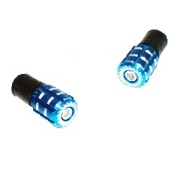 Custom Handlebar End Plugs (type 4) - Blue, Shineray Parts ATV 200STIIE and STIIEB