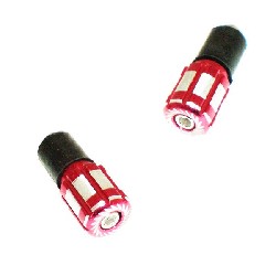Custom Handlebar End Plugs (type 4) - Red, Shineray Parts ATV 200STIIE and STIIEB