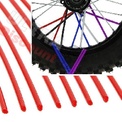 Spokes skins for dirt bike (12 pcs) - RED, Dirt Bike Spare Parts