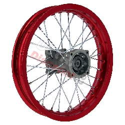 14'' Rear Rim for Dirt Bike AGB30 (type 4, Ø12mm) - Red
