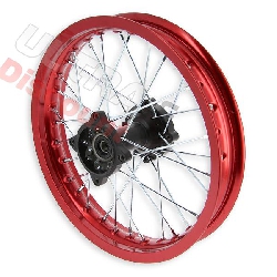 14'' Rear Rim for Dirt Bike AGB30 (type 4, Ø15mm) - Red