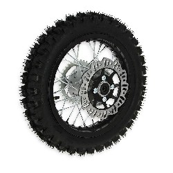 12'' Rear Wheel for Dirt Bike AGB27 12mm Tread Lug Black