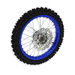 Full 14'' Front Wheel for Dirt Bike AGB29 - Blue