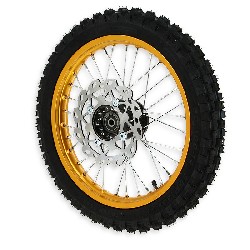 Full 14'' Front Wheel for Dirt Bike AGB29 - Gold