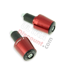 Custom Handlebar End Plugs (type 7) - red for Supermotard