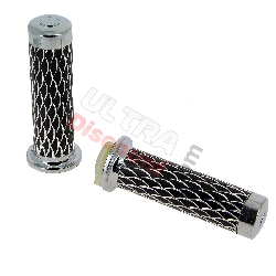 Handlebar Grips - Scale Style - Black-Silver