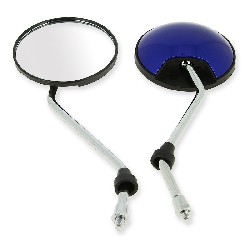Pair of mirrors for Citycoco scooter - Blue Metallic
