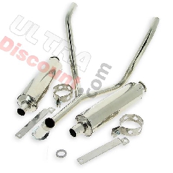 Exhaust chrome out double for PBR Skyteam 125cc