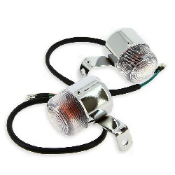 Pair of Custom Front - Rear Turn Signals for Dax 50cc and 125cc White