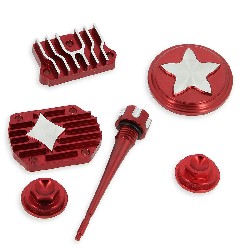 Decoration Kit for Dirt Bike Engine (type 2) - Red