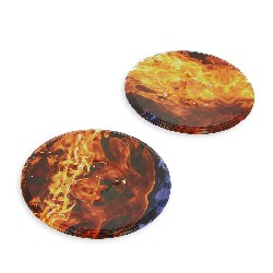 pair of wheel hubcap hoverboard 10 inch - Flame