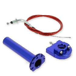 HQ Billet Quick Throttle (Blue) + Throttle Cable (Red)