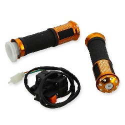 Grip set tuning w- Kill Switch gold for Cross Pocket Bike Parts