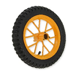 Complete front wheel for Cross Pocket Bike (8'' yellow)