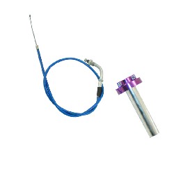 HQ Billet Quick Throttle (Purple) + Throttle Cable (Blue)