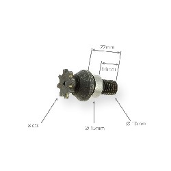 8 Tooth Reinforced Front Sprocket - small pitch - metric thread, Pocket Quad Spare Parts