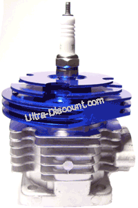 Head Kit 53cc - 4 transfer ports - 12mm axle (type B) - Blue Bilder 1