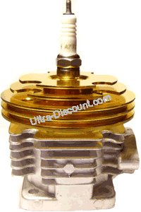 Head Kit 53cc - 4 transfer ports - 10mm axle (type B) - Gold