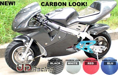 Carbon Fairing - Special Edition - for Pocket Bike 47cc - 49cc - White Bilder 1
