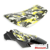 Saddle for pocket ATV style military yellow