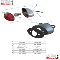 Rear lamp LED for Skyteam T-REX - CHROME Bilder 1