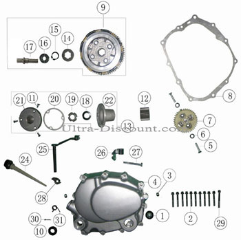 Clutch Push Rod for ATV Shineray Quad 200cc STIIE-B